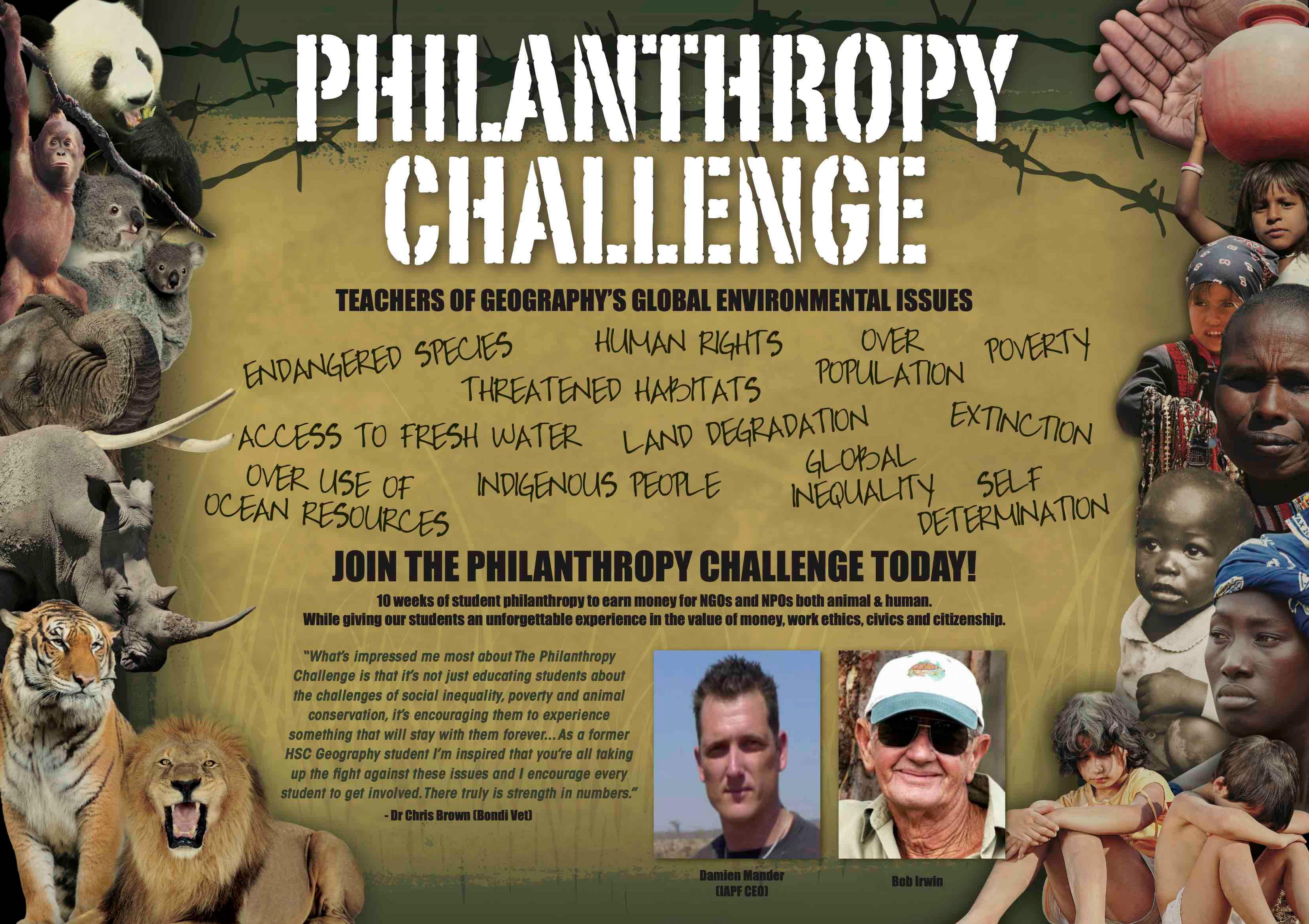 Philanthropy Challenge Poster with Bob Irwin