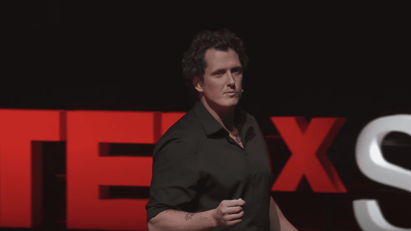 An image of Damien at TEDX Talk
