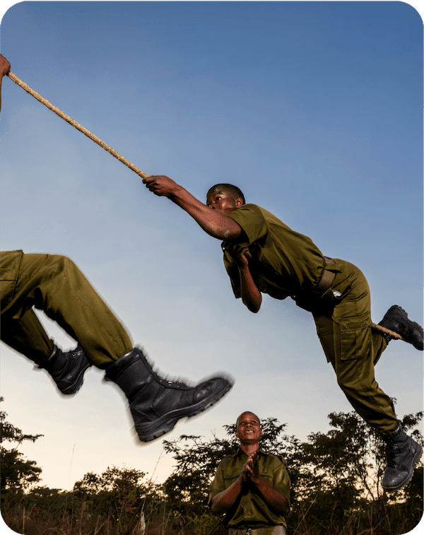 Akashinga Rangers Training on Rope